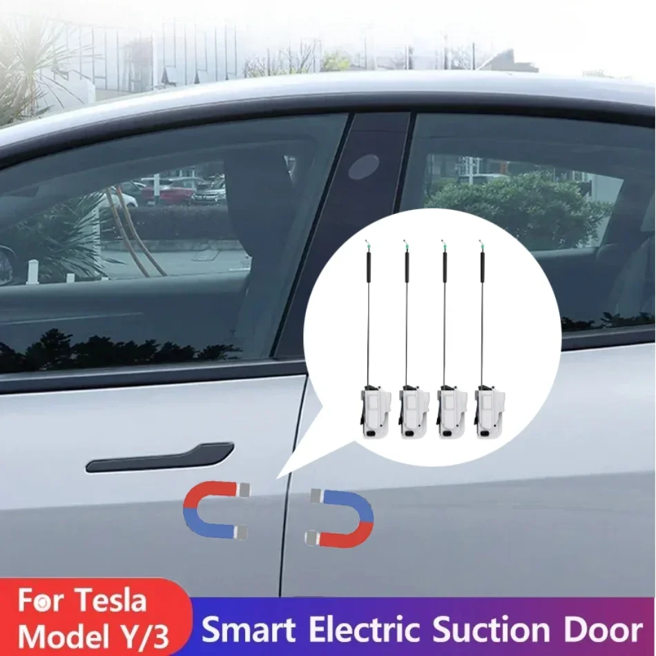 for Tesla Model 3 Y 3 2023-2016 2024 Newest Soft Closing 4-Door Anti Pinch Smart Auto Electric Suction Door Lock Closing Opening