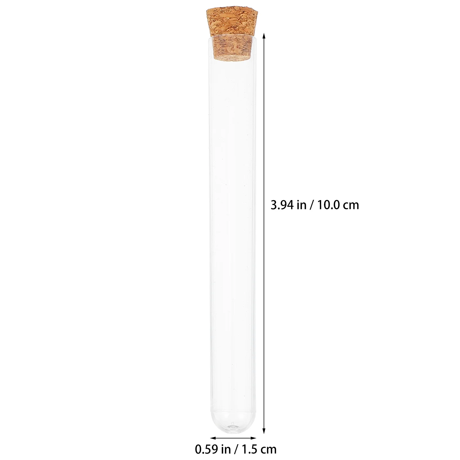 

30Pcs Transparent Plastic Test Tubes Cork Seal Durable Storage for Scientific Experiments Jewelry Making Miniature Decoration