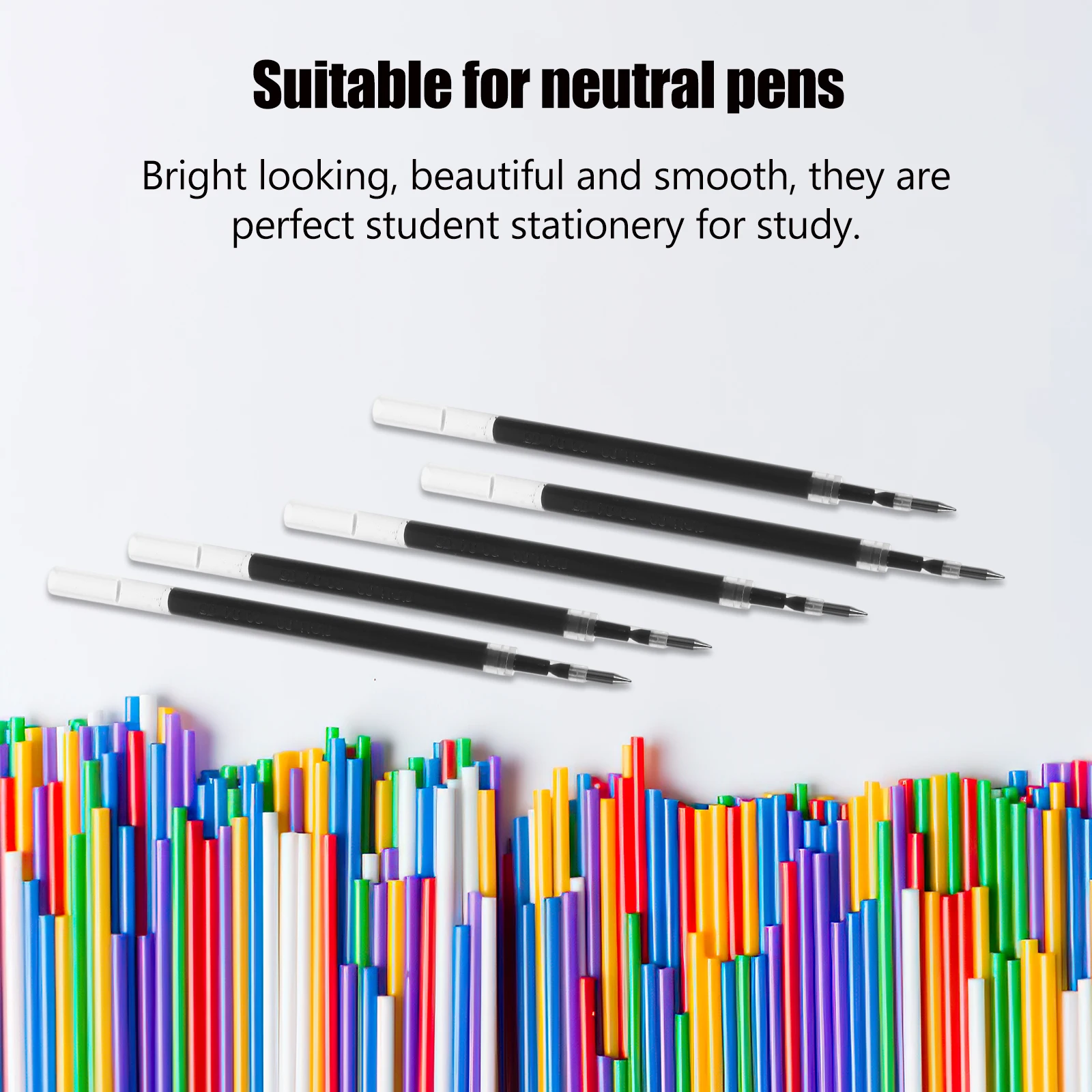 

20pcs Black 0 5mm Ball Point Pen Refills Gel Pen Professional Refill Replacements Students Supplies Stationery
