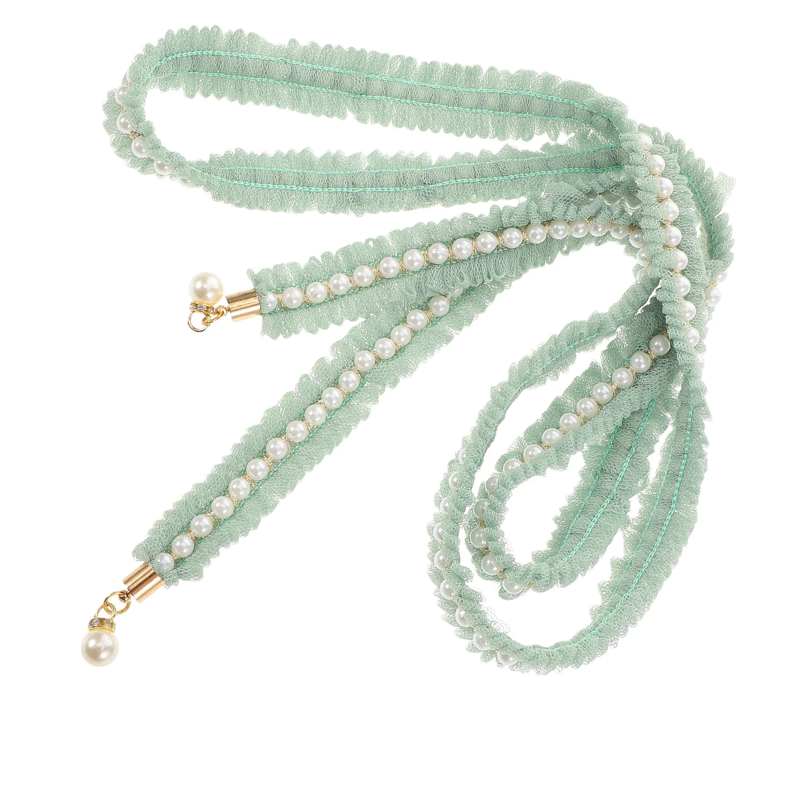 

6. Decorative Belt Faux Pearl Tie Waistband Bride Chain Accessories Japanese Kimono Decors Ornaments Bathrobe Bridal