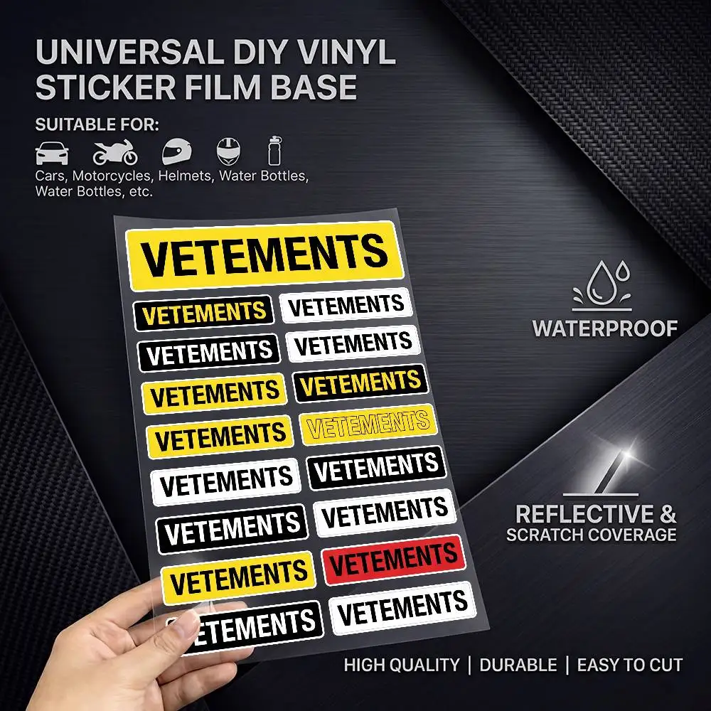 V-VETEMENTS Long Lasting Waterproof Reflective Sticker Scratch Conceal Fit Motorcycle Car Helmet Fridge Decals