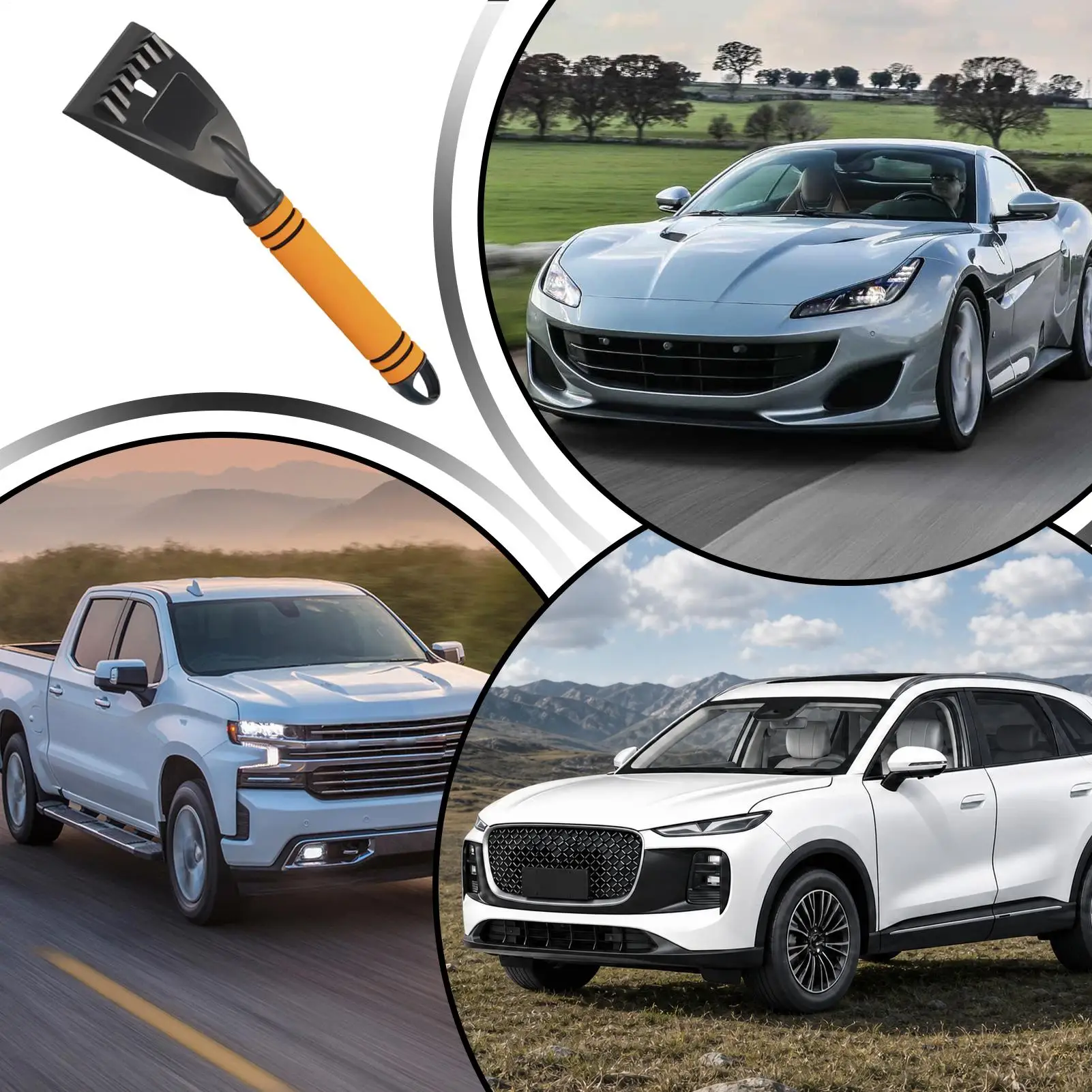 Windshield Ice Frost Scraper Snow Cleaning Shovel With Foam Grip Car Window Ice Snow Scraper For Sedans Trucks Minivans Pickups
