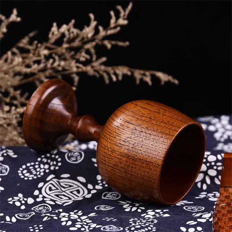 Wooden Wine Cups Handmade Natural Spruce Wood Goblet Cups Beer Tea Coffee Milk Water Cup Kitchen Bar Drinkware for Kitchen