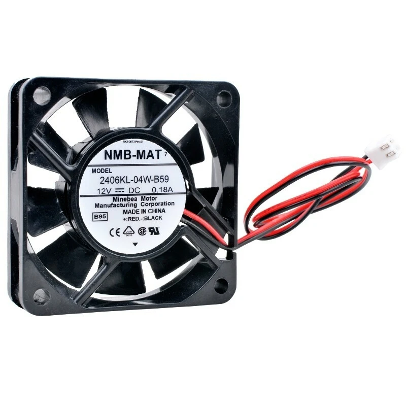 d 1PCS For NMB 2406KL-04W-B59 | DC12V 0.18A 2-Pin Case Fan 60×60×15mm 6CM
