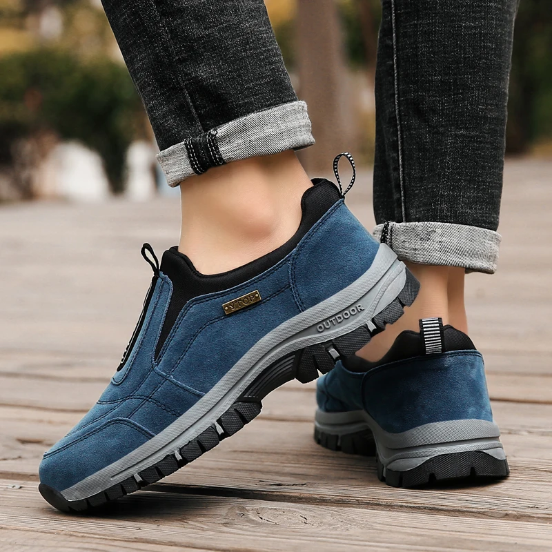 Zapatos de senderismo antideslizantes para hombres, calzado deportivo de ocio al aire libre, zapatos para caminar de mediana edad y ancianos, talla grande