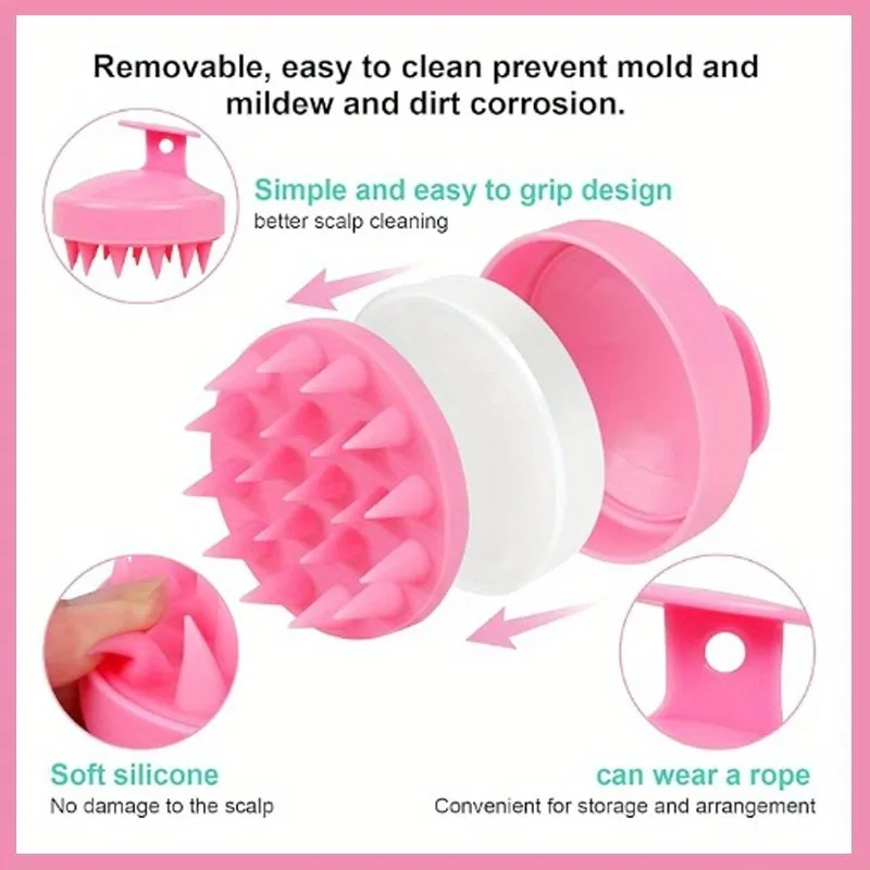 2-in-1 Silicone Scalp Massager & Shampoo Brush - Painless Hair Growth Stimulator for Shower, Gentle Head Spa Tool view 5