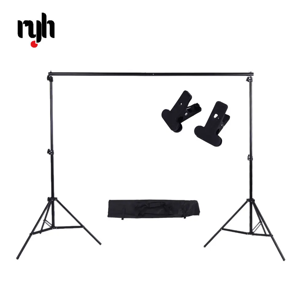 

2 * 3m / 6.6 * 9.8ft Adjustable Background Support Stand Photo Backdrop Crossbar Kit with two Clamps Photography Accessories Set