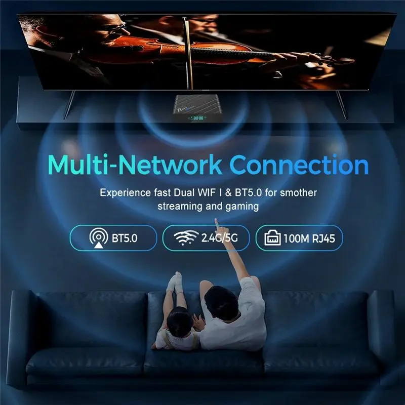 B92B-H618 Network Set-Top Box Smart TV Box For Android 12 Dual-Band Wifi 8K Screen Projection TVBOX