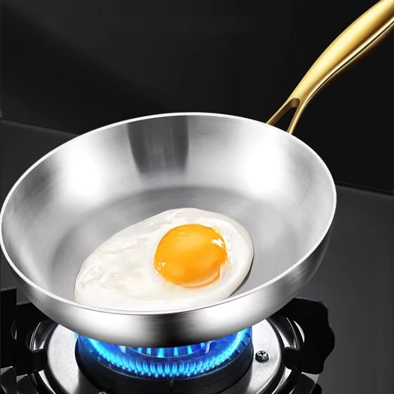 316 Edelstahl Wok Pfanne Bratpfanne Antihaft Kochen gebratenes Steak Gasherd Topf Induktion allgemeinen Topf Küche Kochgeschirr