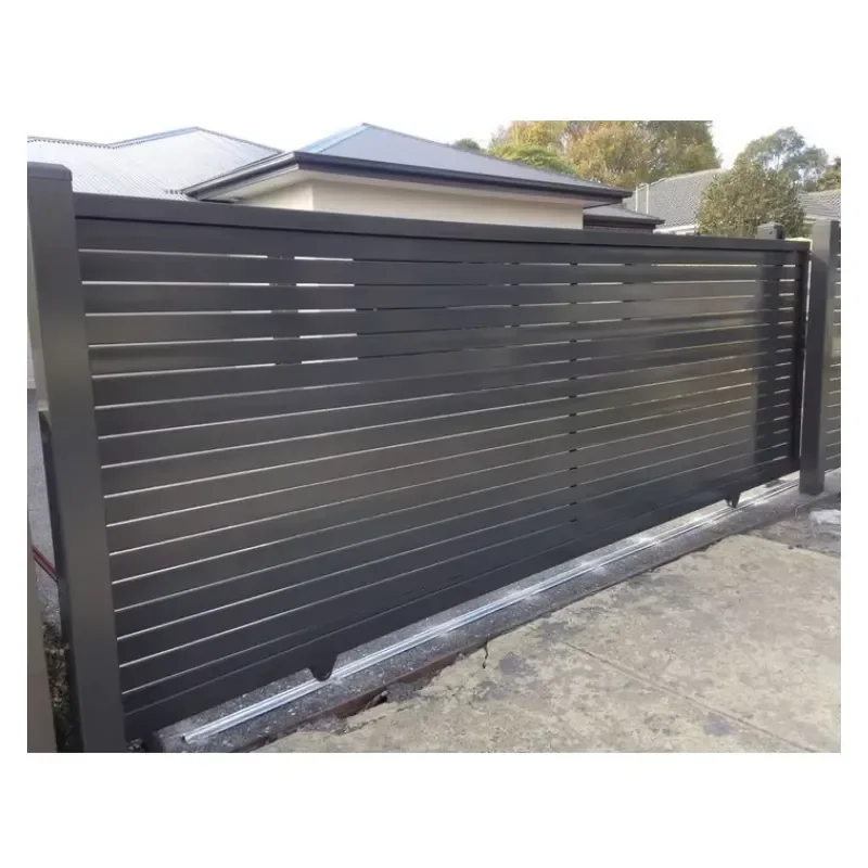CBMmart New Design Black Aluminum Garden Automatic Driveway Sliding Gate & Fence