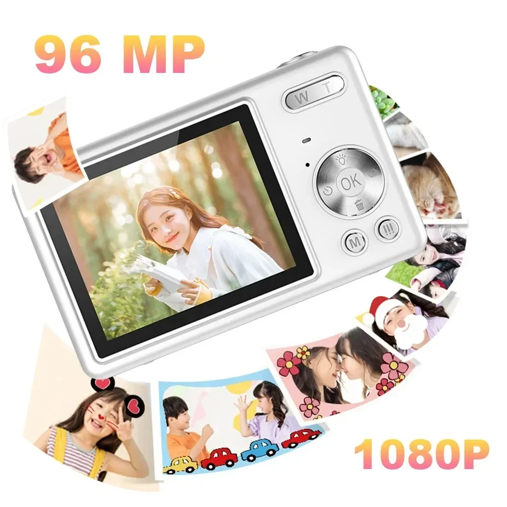 Camera 4K HD 1080P Portable Vlogging Digital Camera 96MP Autofocus Vlogging Camera 2.4 Inch IPS Screen for Kid Adult Photography