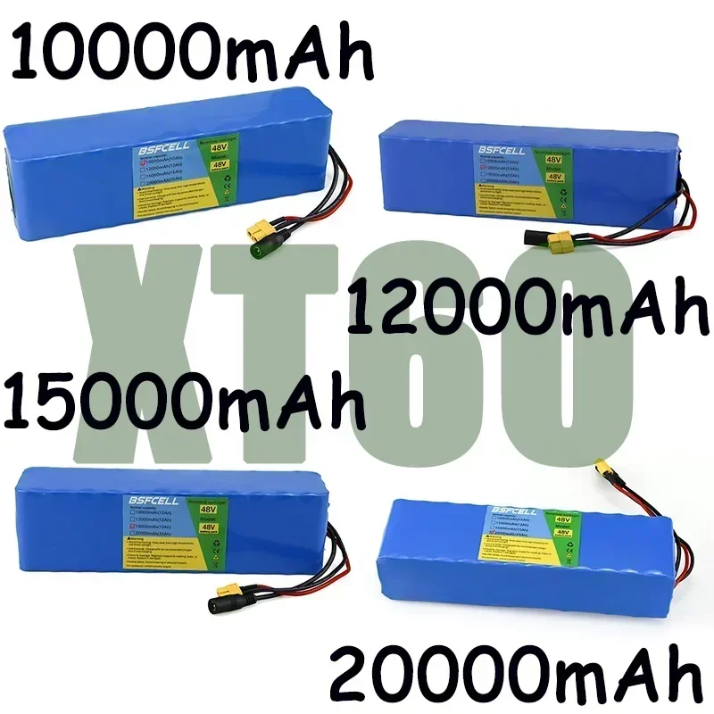 48V E-Bike Battery 10Ah/12Ah/15Ah/20Ah Li-ion Battery XT60/T-plug/Wire Connector ,48V Battery Pack With BMS