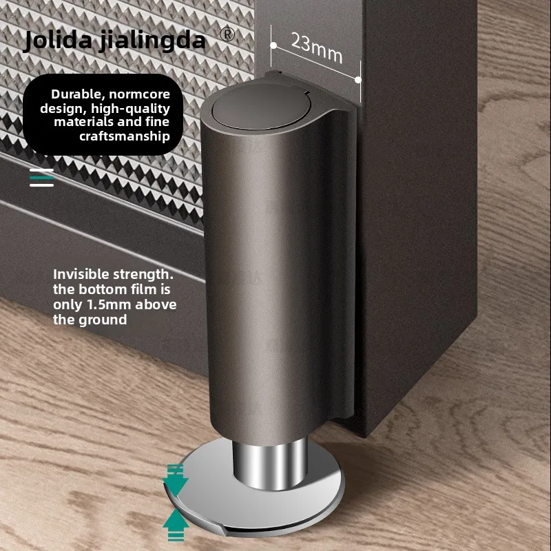 Reinforced Heavy Duty Damping Strong Magnetic Invisible Ground Door Stop with Anti Collision Buffer for Bathroom Floor Suction