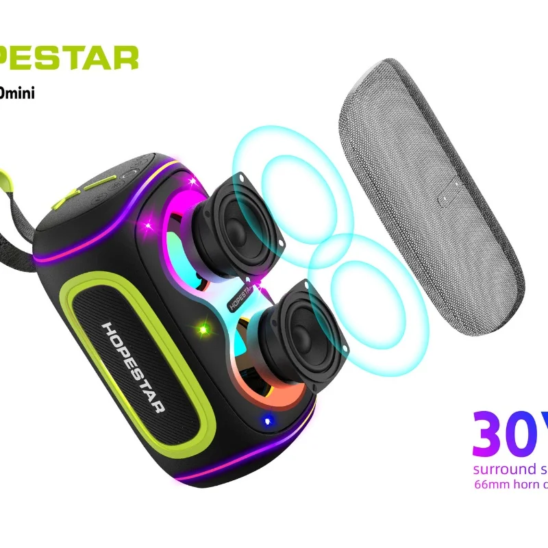 

PARTY210MINI Portable Bluetooth Speaker: 20W Enhanced Bass IPX5 Waterproof RGB Colorful Lights 30-Hour Battery Life Ideal forCar