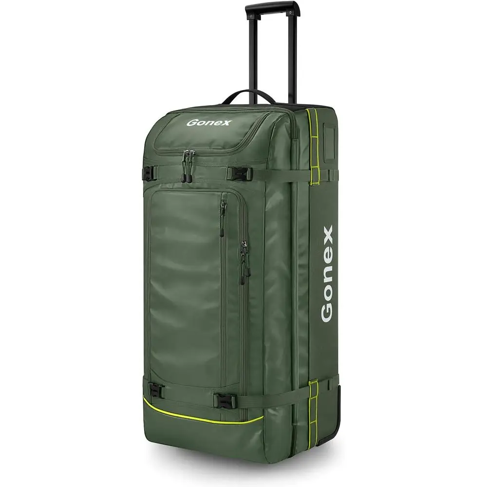 

100L Water-Resistant Large Rolling Travel Duffle Bag with Wheels, 33 Olive Green