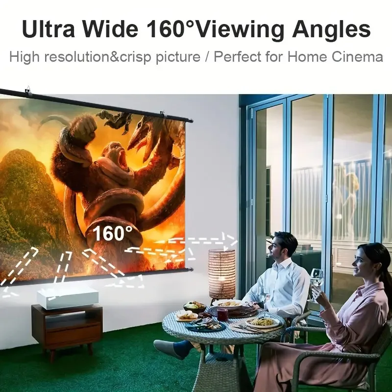 Ekran projekcyjny XIAOHUI 84 cale, format 16:9, bez perforacji, do montażu na ścianie, domowy ekran projekcyjny antyrefleksyjny.