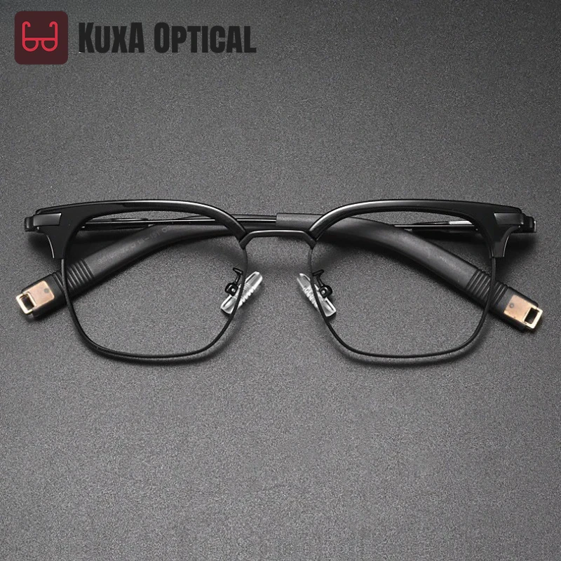 

KUXA Acetate Titanium Gafas Presbyopia Optical Frame Fashion Spectacle Male Student Eyewear Man Myopia Lenses Eyeglass