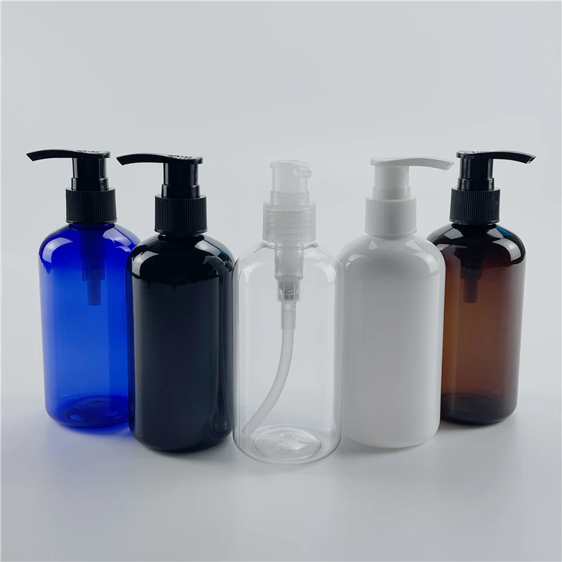 White Brown Black 250ml X 24 Empty Lotion Pump Plastic Bottle Personal Care Cosmetics Dispenser Bottle Liquid Soap Containers