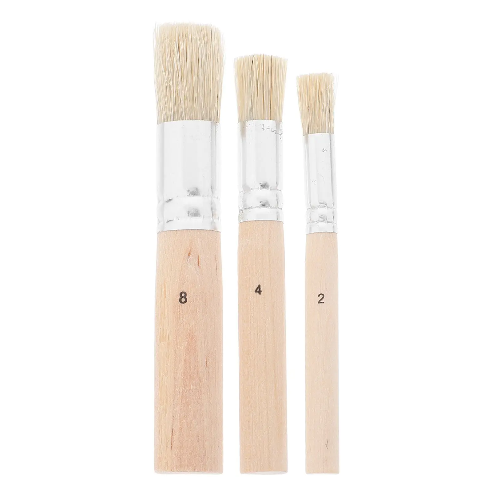 3 Pcs Paint Brush Set Brushes Wax for Chalk Painting Printing Acrylic Wood Stencil Stenciling Child