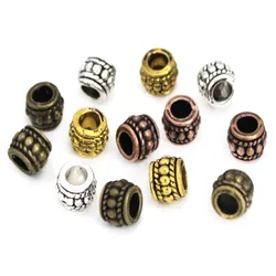 30PCS/lot Metal Beads Charm Big Hole Round Loose Spacer Beads Accessories For DIY Handmade Bracelet Jewelry Making Supplies