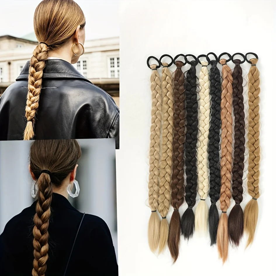 Synthetic wigsWomen's long hairtwist braidsPonytailsFashioned chemical fiber long hair braidsWigsBraidsHigh tie fake ponytails