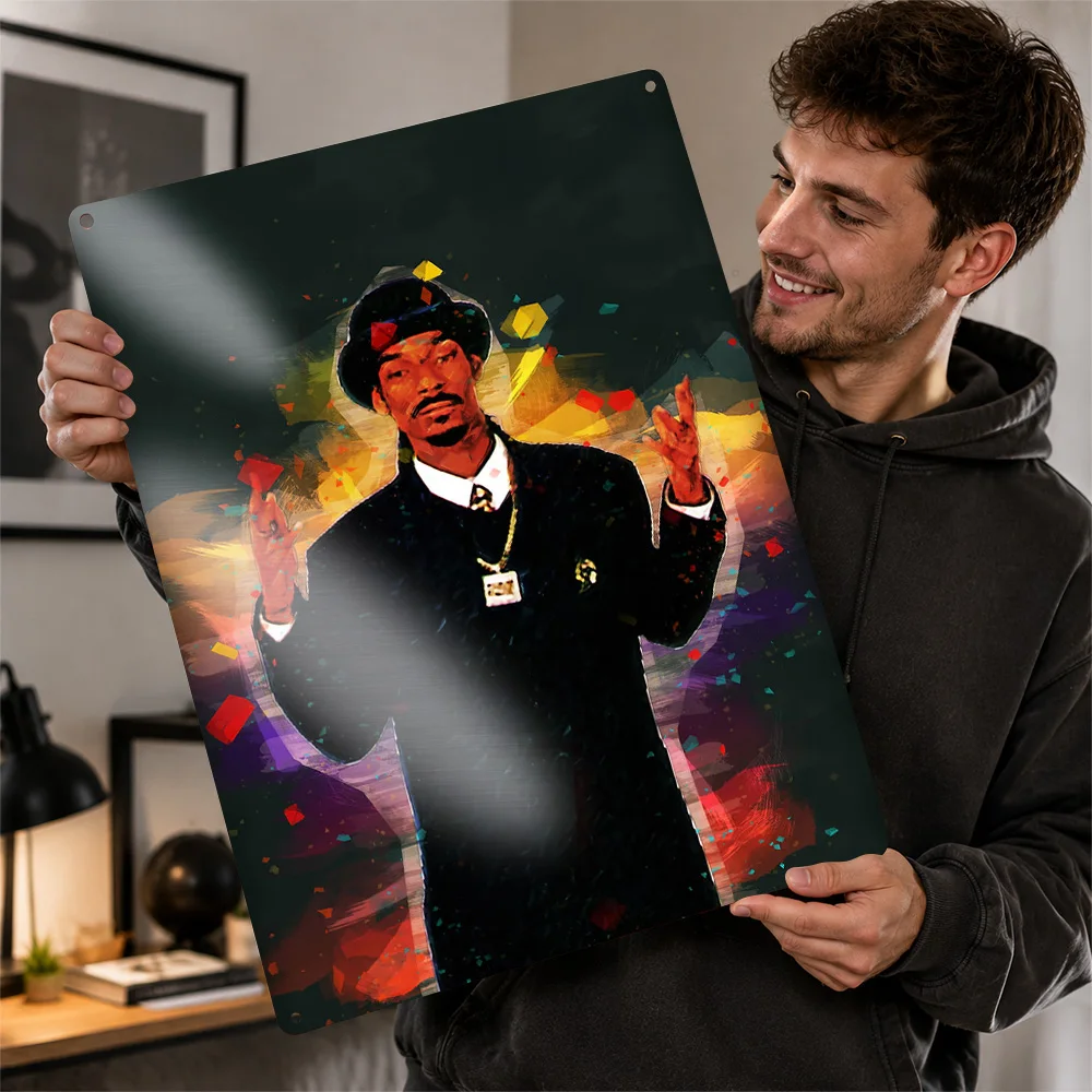 SNOOP DOGG Poster Retro 3D Printed Metal Signs Customized Wall Hanging Gift for Article Decoration Room Office Decor Luxury Home