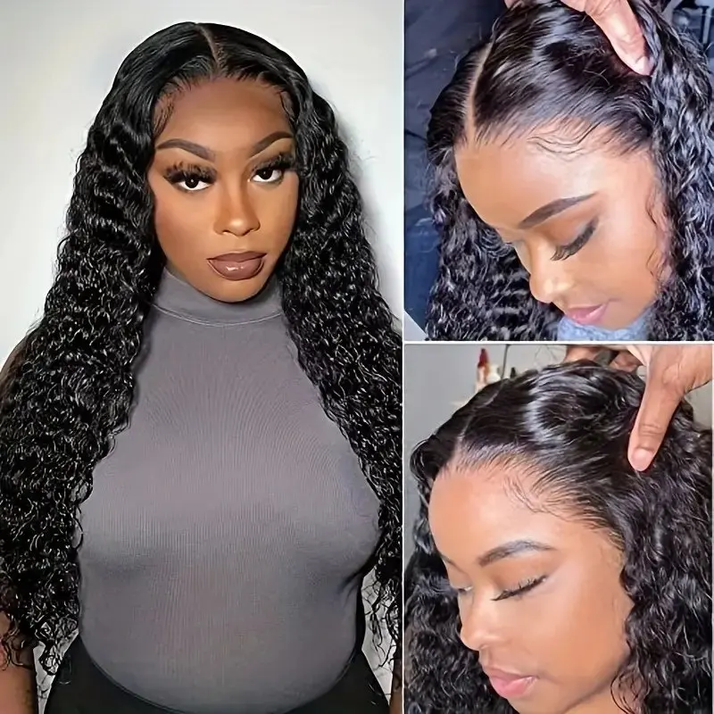 Rosabeauty HD Deep Wave 13x4 Lace Front 100% Human Hair Wigs 250 Density 5X5 Preplucked Glueless Ready To Go Curly Wig 40 Inches