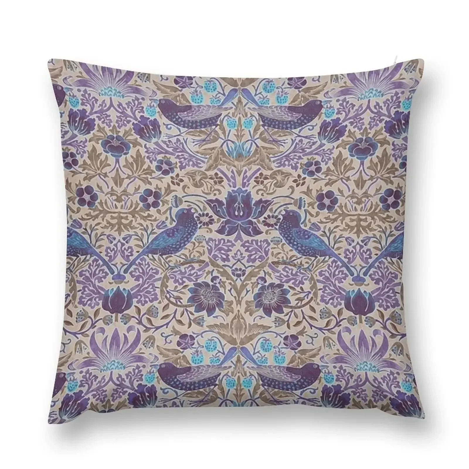 

William Morris Strawberry Thief (Inverted Colours) Throw Pillow ornamental pillows Pillowcases Bed Cushions pillow