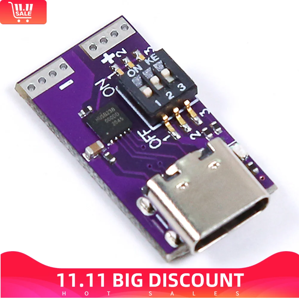 100W Type-C PD Fast Charger Decoy Board 5V 9V 12V 15V 20V 5A Fixed Output Power Charging Module for DC Laptop Motor LED Light