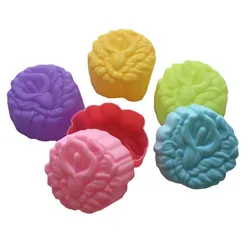 20Pcs 5cm 3D Tulip Silicone Cake Mold Cupcake Cup Heat Resistant Nonstick Soap Chocolate Pudding Ice Molds Baking Tools
