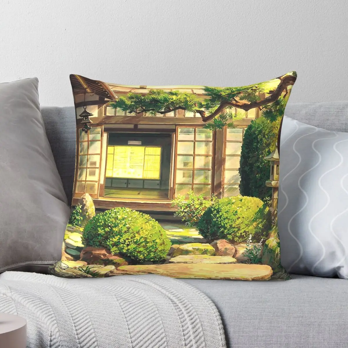 Serenity Color Revamp Square Pillowcase Polyester Linen Velvet Printed Decorative Throw Pillow Sofa Seater Cushion Case 45x45