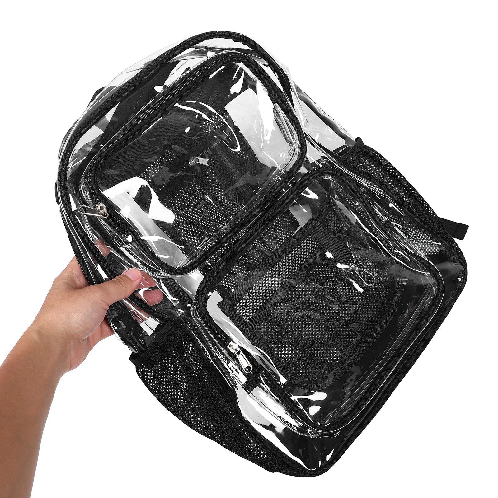 

Clear Large Capacity Waterproof Transparent Backpack Pvc See Through School Book Pack For College Unisex Clear Rucksack For