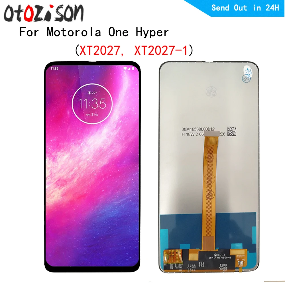 Display For Motorola Moto One Power Action Hyper Fusion Plus Vision LCD With Frame LCD Screen Touch Panel Digitizer Assembly