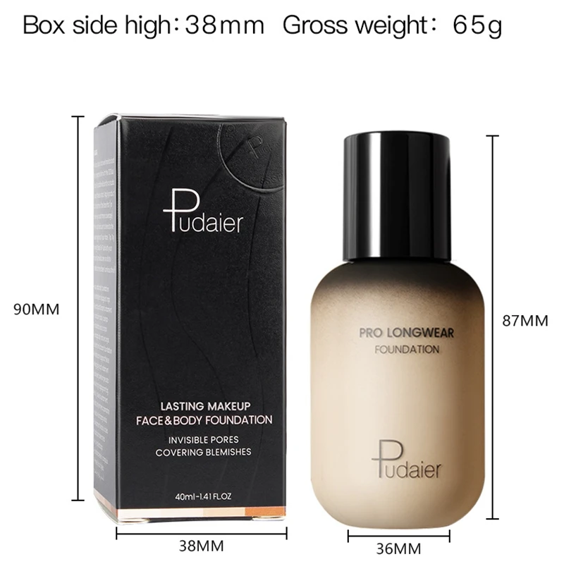 ครีมรองพื้นสำหรับการแต่งหน้าแบบมืออาชีพขนาด40มล. เครื่องสำอางเนื้อแมทท์รองพื้นเหลวสำหรับปกปิดใบหน้า