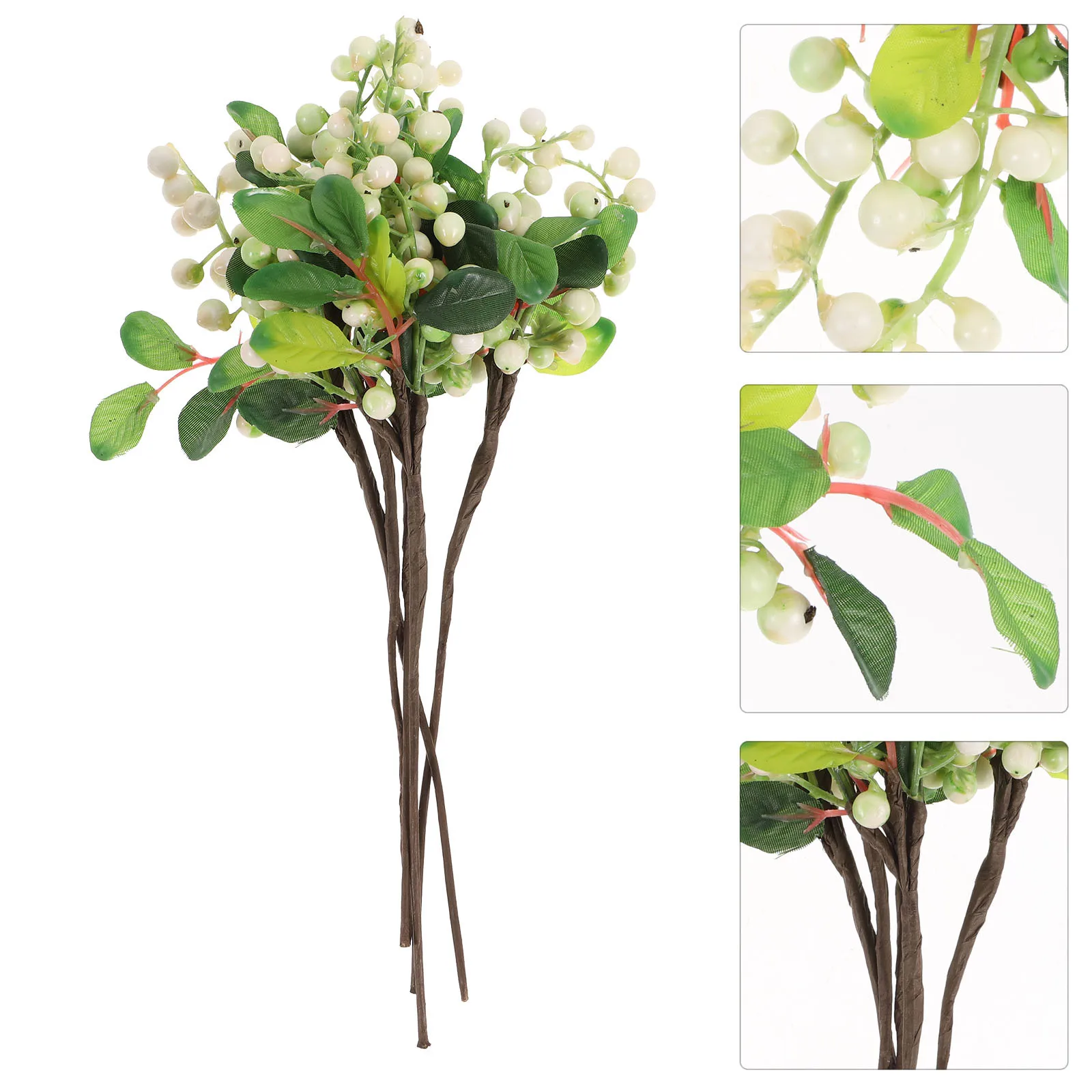 

5Pcs Christmas Berries Decor Realistic Fake Berry Picks Premium Fabric with PVC for Holiday Event Home Wedding