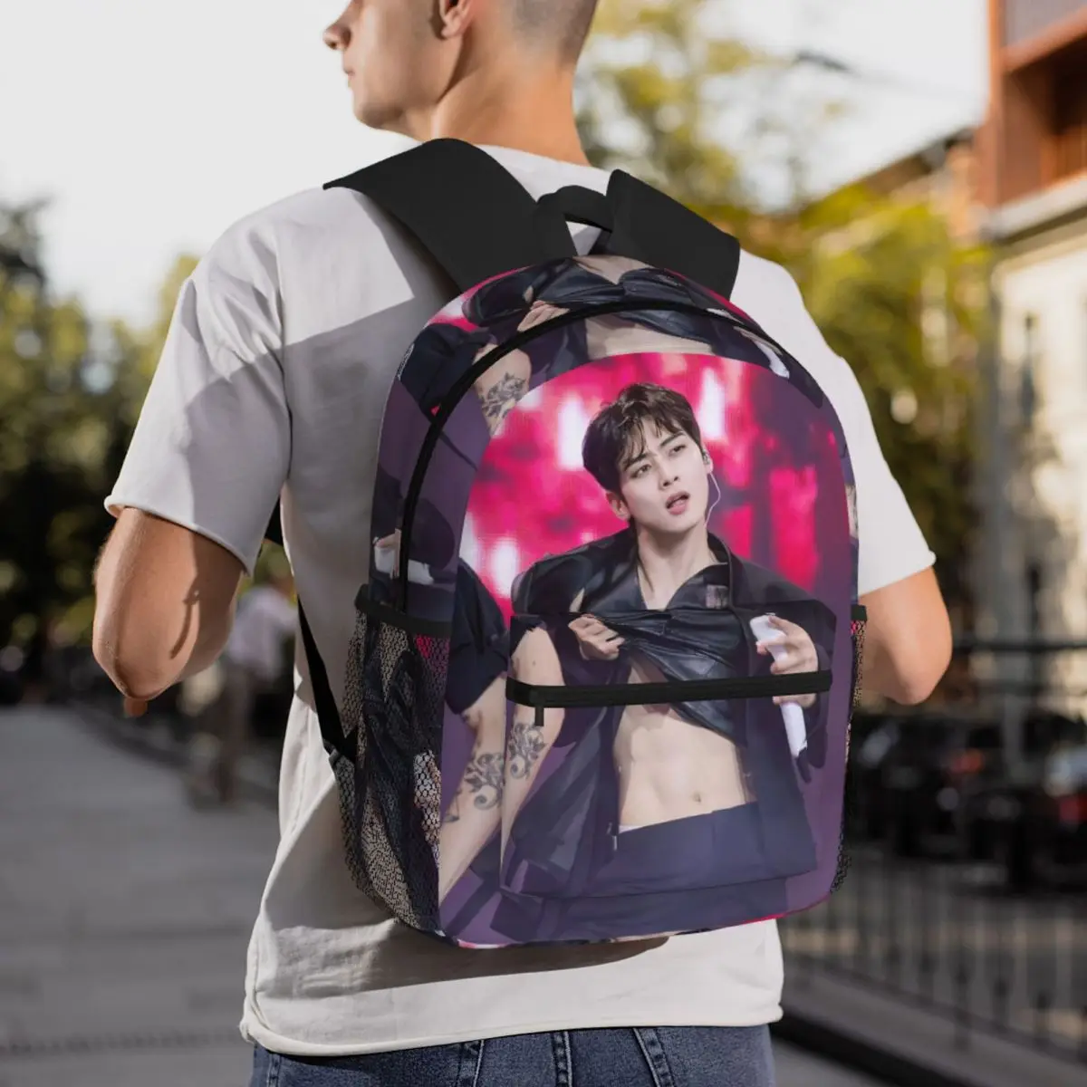 

Cha EunWoo 6 Backpack Daypack Large Capacity Boys Girls BookBag School Bag Shoulder Bags for Men Women