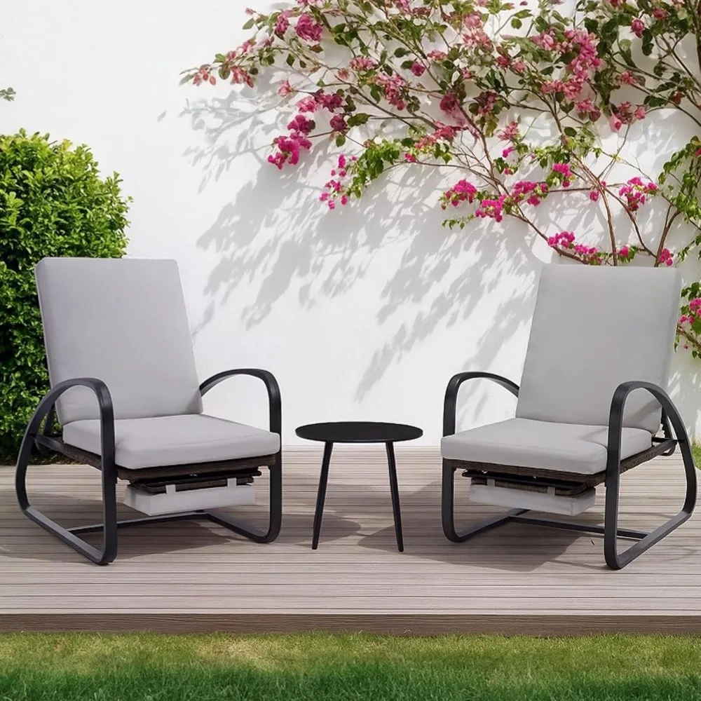 

Chaise Lounge Set, Patio Recliner Chair with Table, Outdoor Conversation Sets, Outdoor Seating Furniture Adjustable Backrest, Pa