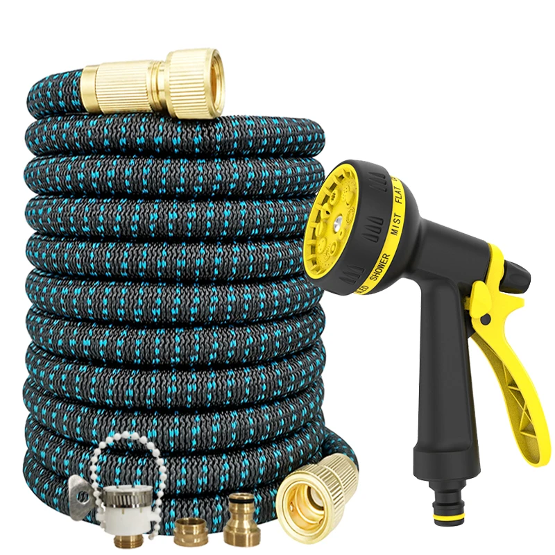 Teleskopischer Magischer Schlauch, Hochdruck-Autowäsche, 10 Sprühfunktionen, Wasserpistole, Gartenbewässerungsschlauch-Zubehör