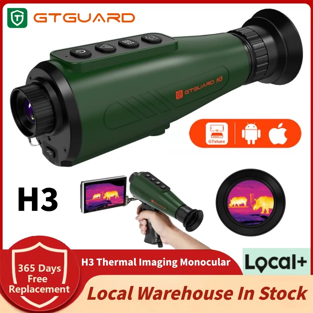 

GTGUARD H3 IR Night Vision Goggle Outdoor Surveillance Monocular Thermal Imaging Telescope HD Sensor Resolution Local Inventory