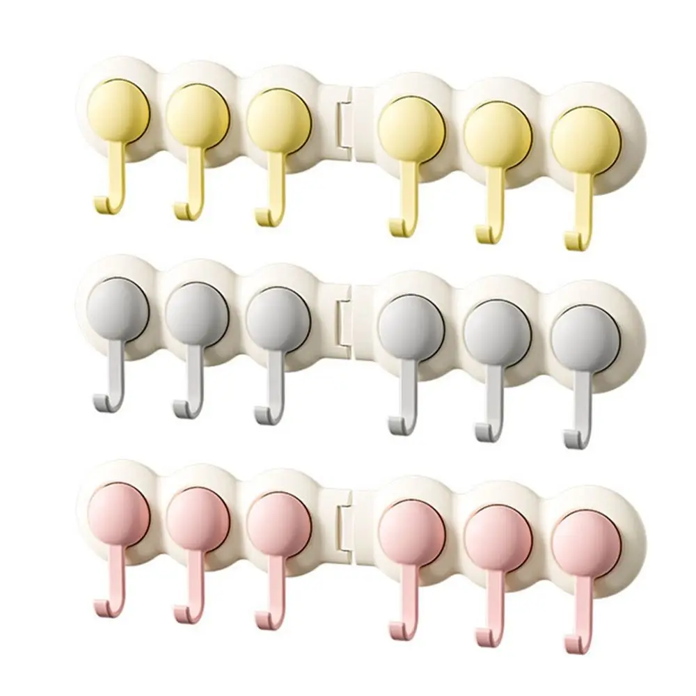 New Self Adhesive Corner Wall Hook Rotating Punch Free Row Hooks ABS Wall Hook Hanger Bathroom Hanger