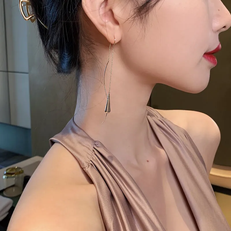 Fashion Long Tassels Hanging Drop Earrings For Women Crystal Big Dangle Earring Wedding Jewelry Statement pendientes 2021 New