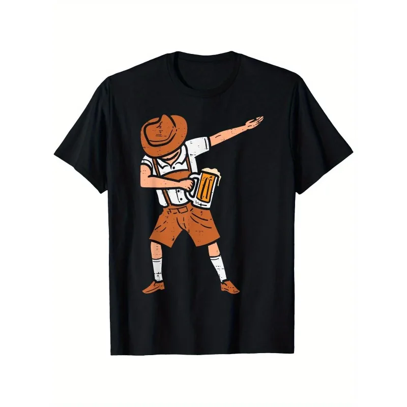 

Oktoberfest Beer Shirt for Men Funny Dab Dance Costume T Shirt Bavarian Drinking Outfit for Beer Lover Party Festival Gift