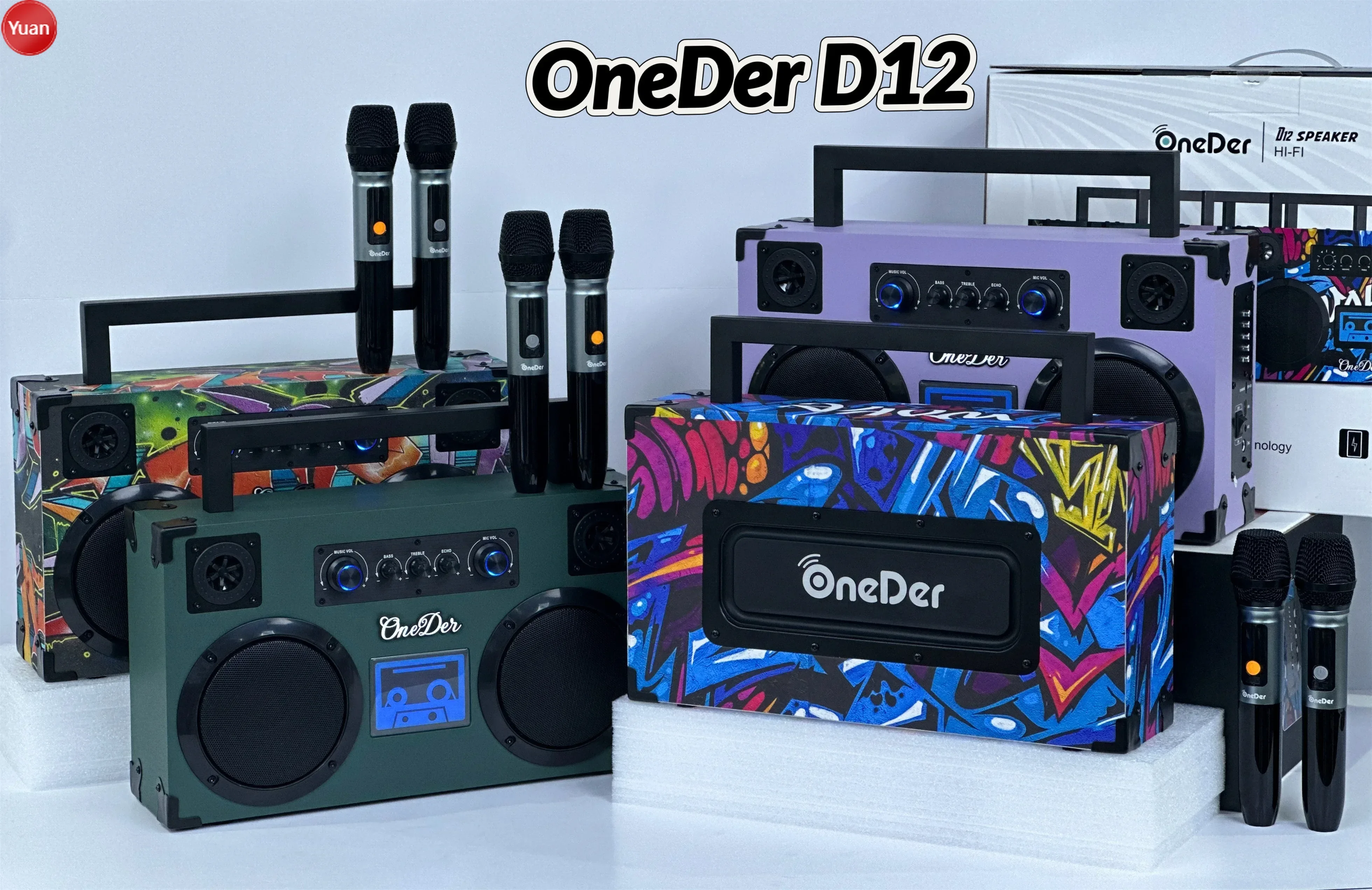 

D12 80W Portable Wireless Deep Bass Bluetooth Speaker Sound System Street Dance Graffiti Speaker Party Karaoke Speaker