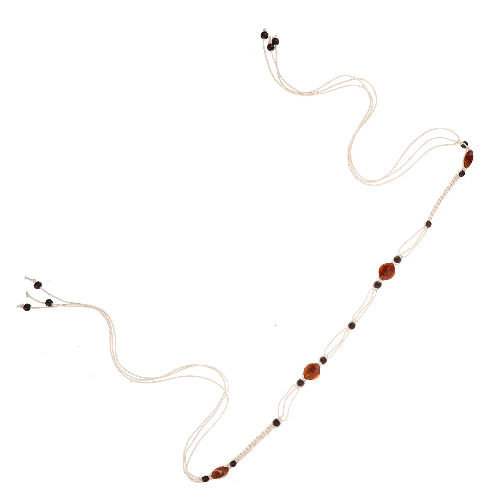 

Ethnic Style Wooden Bead Belt Woven Women Resin Beaded Belts for Dresses