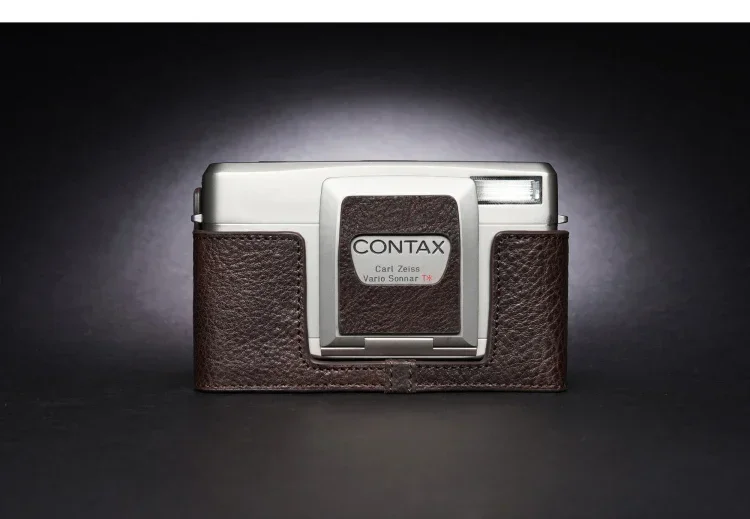 تصميم لـ Contax TVS III TVS 3 حقيبة غطاء نصف حافظة للكاميرا مصنوعة يدويًا من الجلد الطبيعي