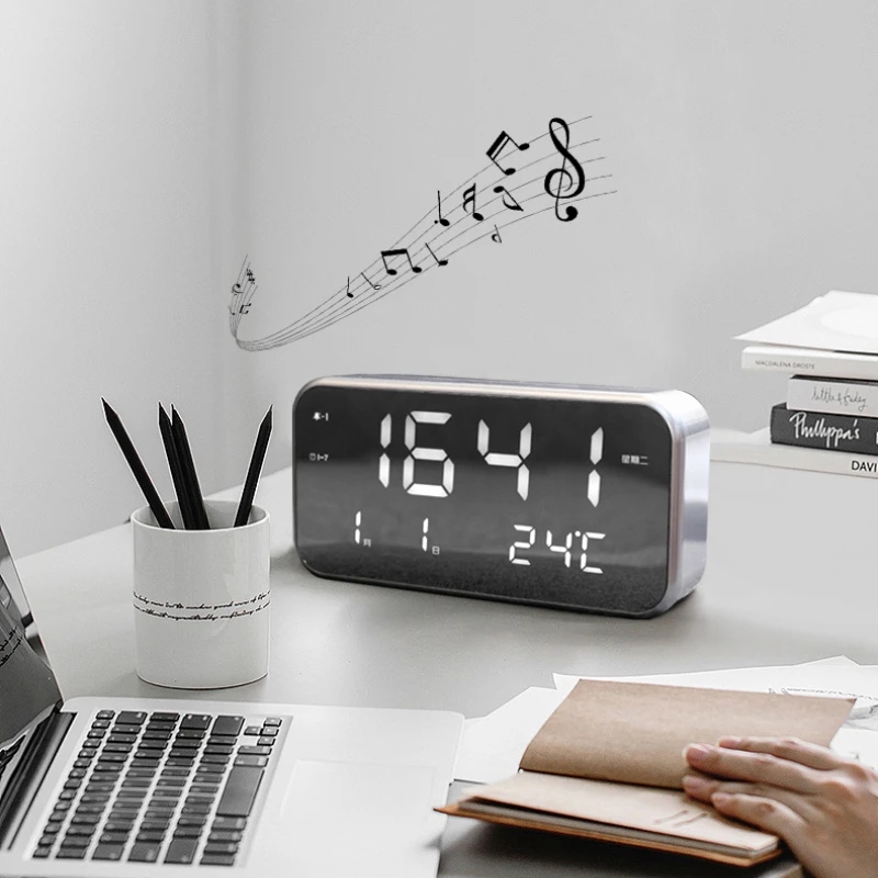 

Electronic Smart Multifunctional Alarm Clock LED Thermometer Calendar Alarm Clock Modern Clock 2022 New Style Home Decoration