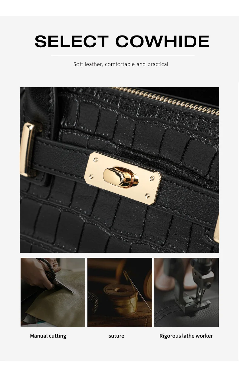 Stilvolle Krokodilmuster-Muttertasche mit Premium-Feeling, Handtasche für Damen, Vielseitige Schulter- und Umhängetasche – Detail 8