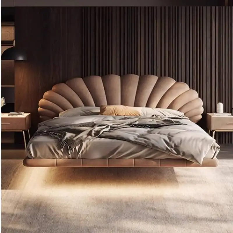 

Unique Design Double Bed European Minimalist Modern Floating Double Bed Frame King Size Floating Cama Matrimonial Furniture Home