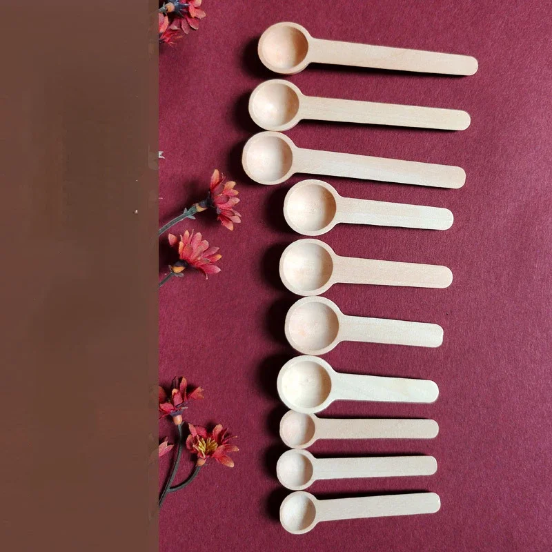 

10Pcs Mini Wooden Spoons Kitchen Seasoning Honey Coffee Kitchen Cooking Coffee Bean Salt Spice Jars Wooden Measuring Spoons