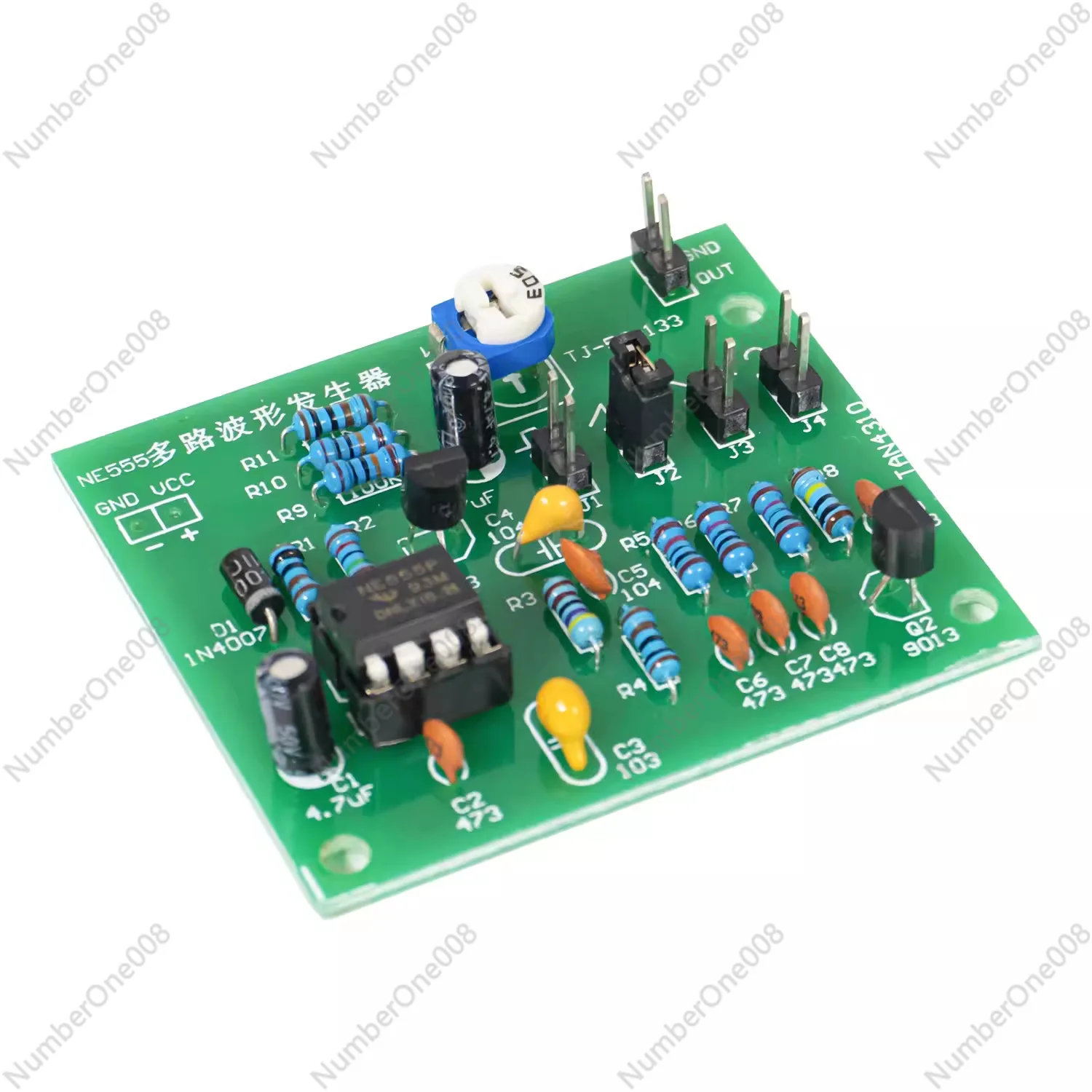 TJ-56-133 NE555 Multi-Channel Waveform Generator DIY Kit Square Sawtooth Triangular Sine Wave Soldering Practice Board 5-12V
